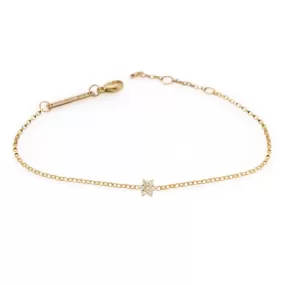 14k Prong Diamond Flower Bracelet