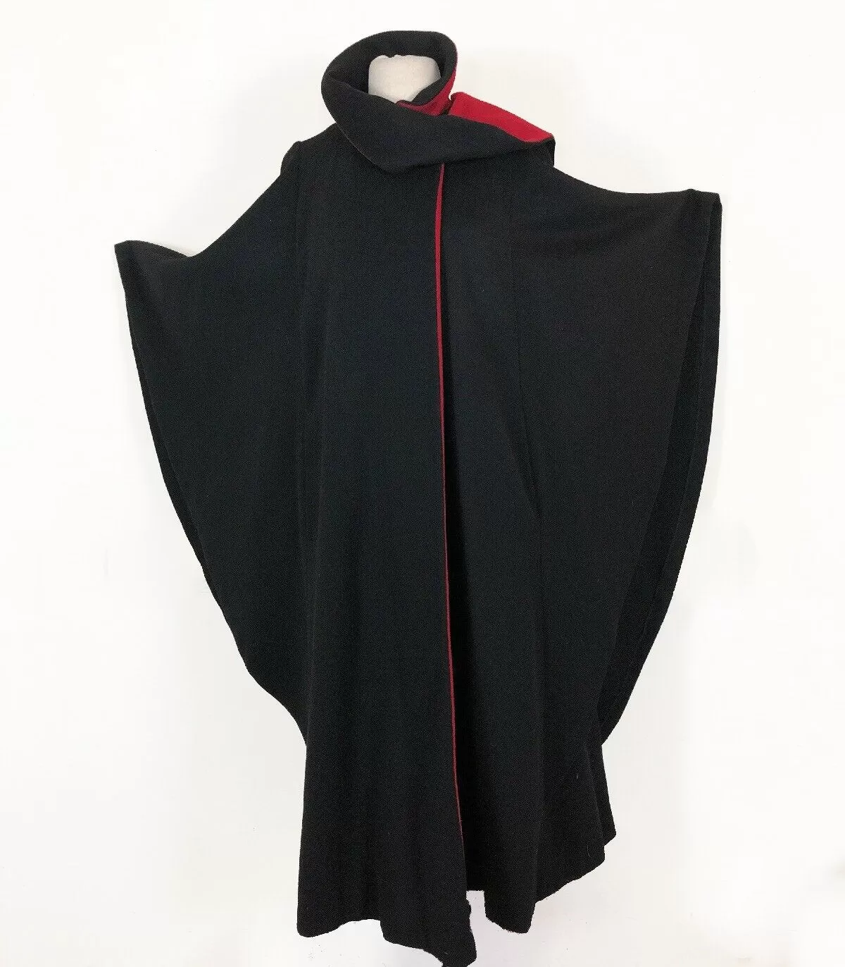 1960s Black Wool Cape