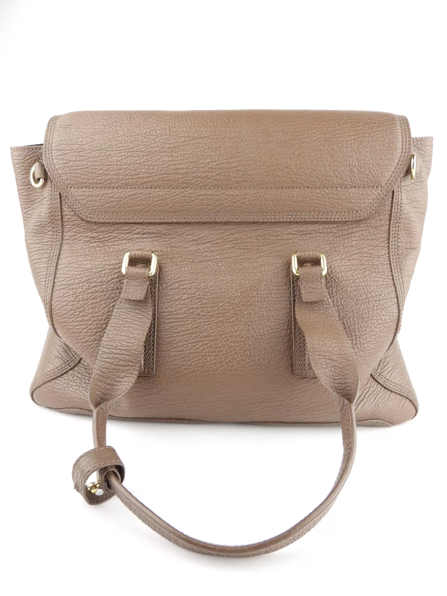 3.1 Philip Lim Taupe Grained Leather Pashli Two Way Satchel Bag