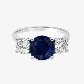 3.12CT Blue Sapphire & Diamond Ring