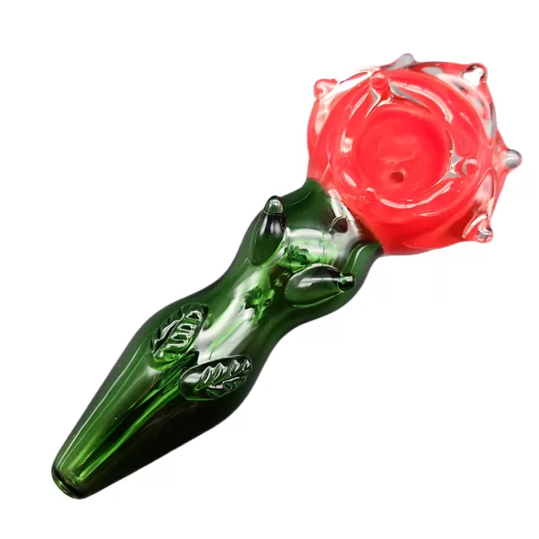 5" Glass Rose Pipe