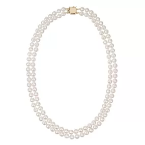 6.0-6.5 mm Double Strand White Akoya AAA Pearl Necklace