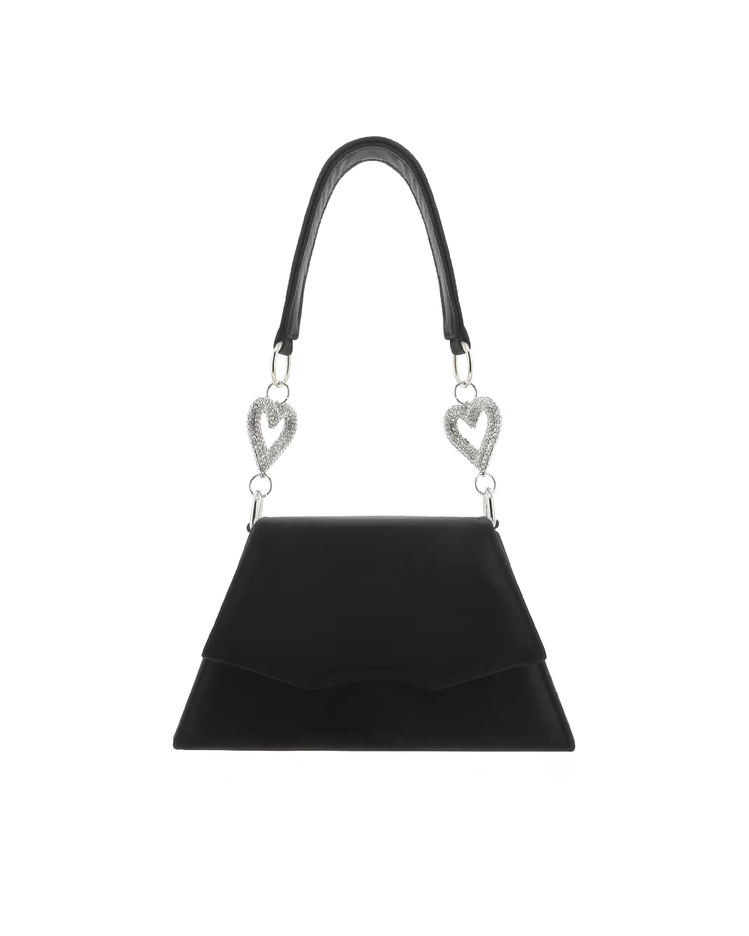 ADDISON HANDLE BAG - BLACK SATIN