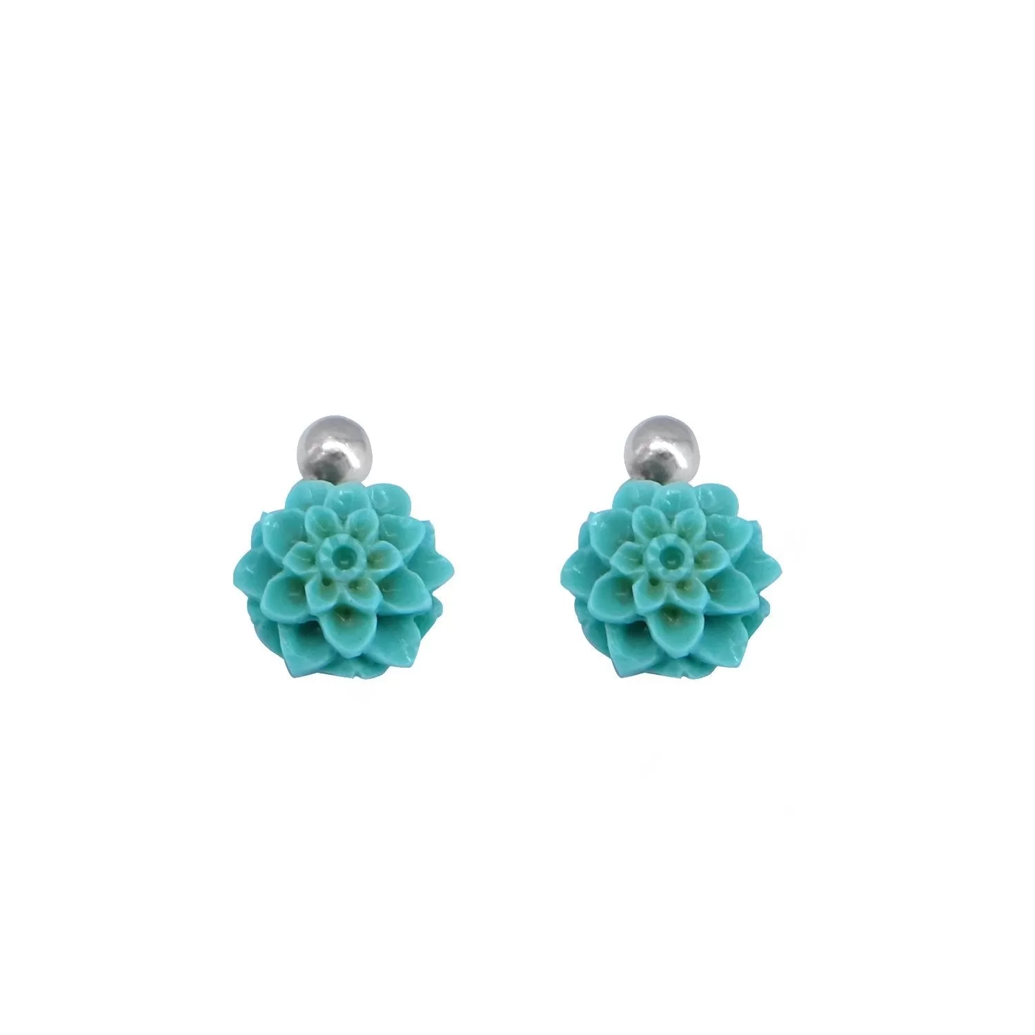 Agate Flower Dangling Earrings