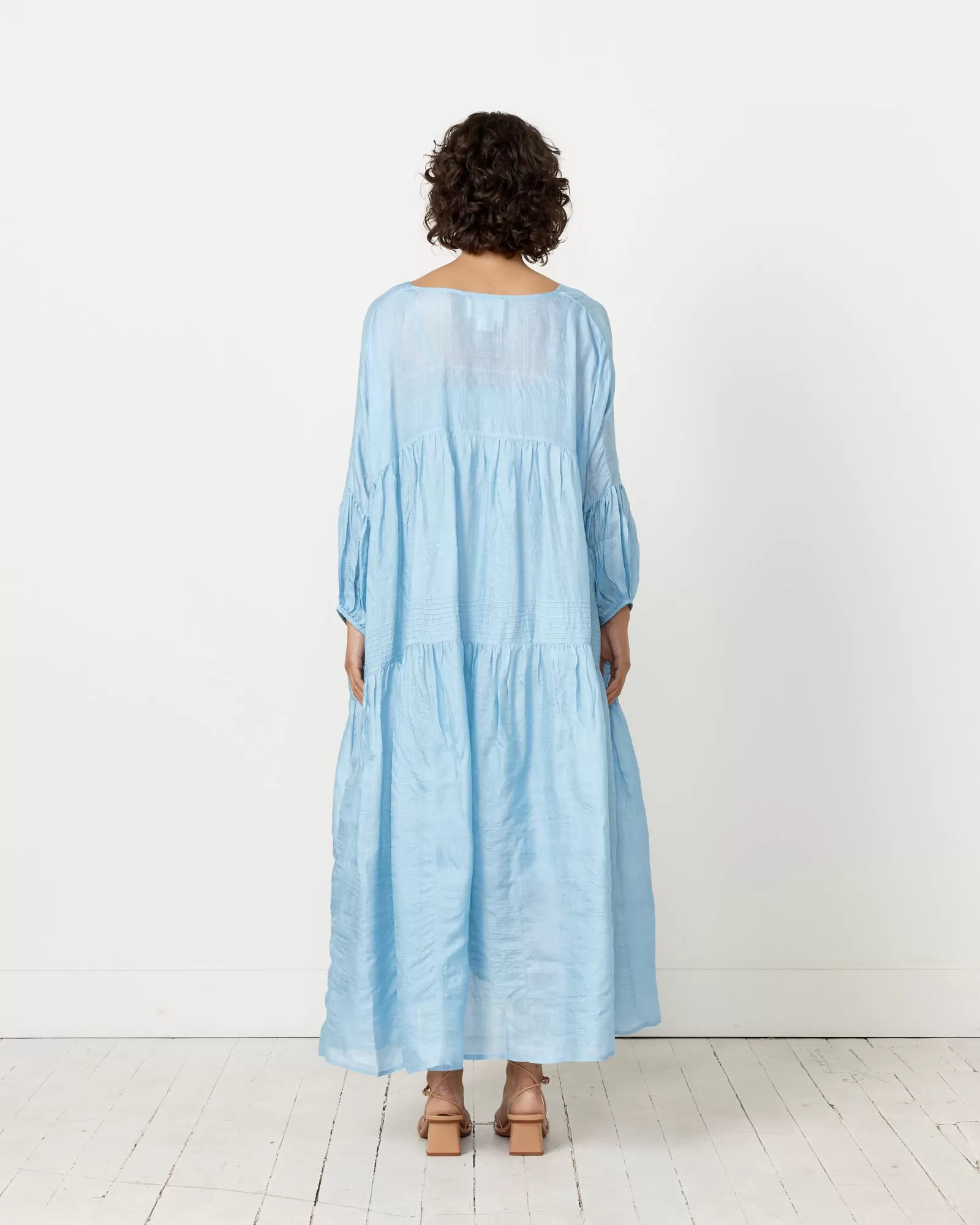 Airi Tussar Maxi Dress in Summer Storm