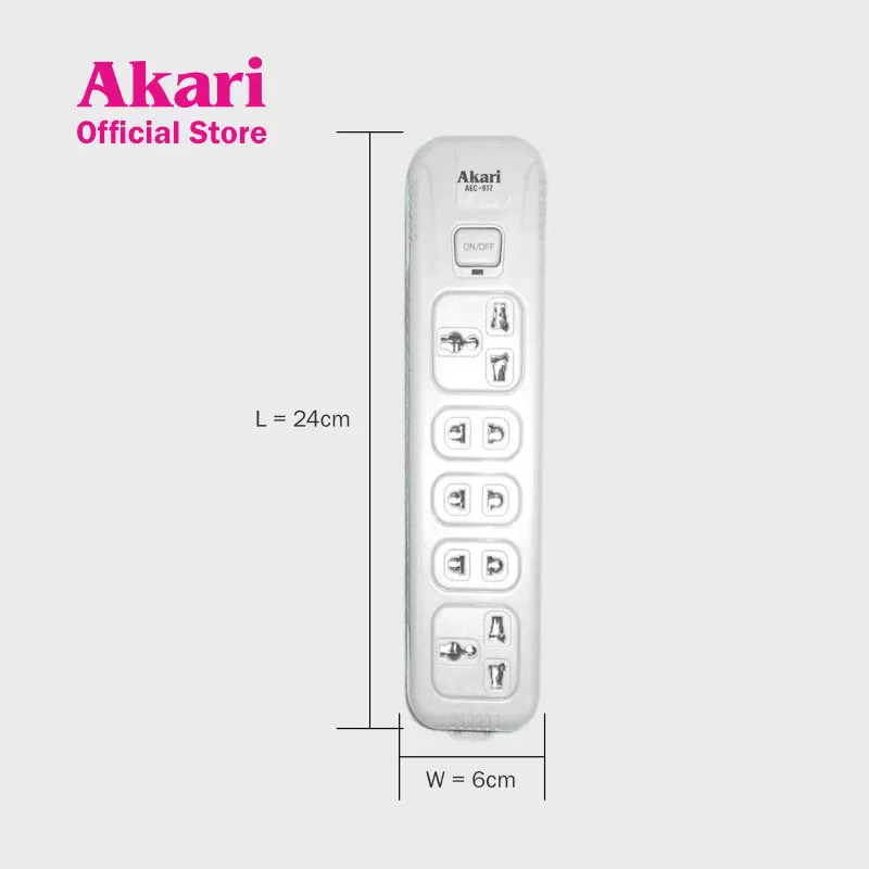 Akari 5-Gang Extension Cord with Surge Protection and Light Indicator (AEC-917)