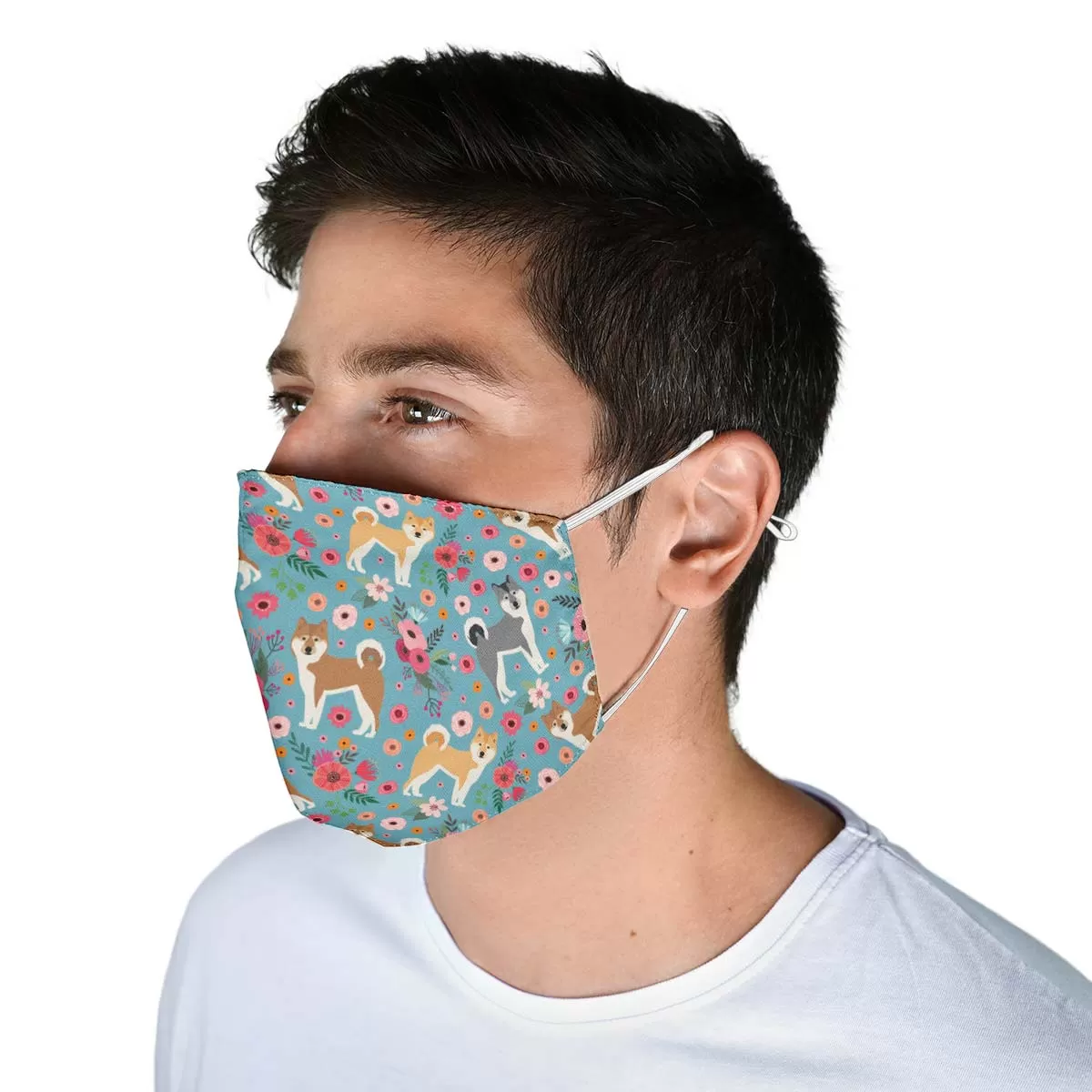 Akita Flower Face Cover