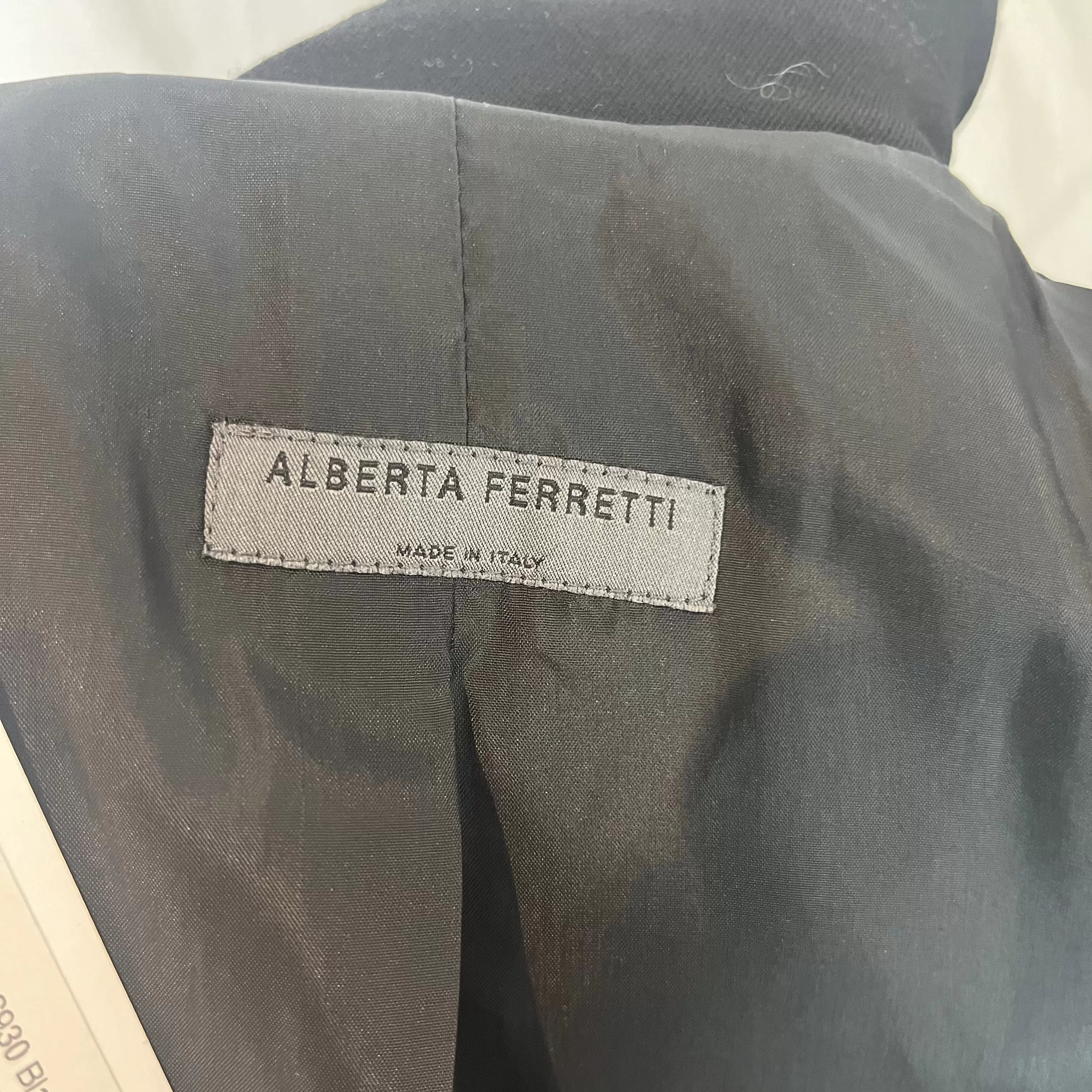 Alberta Ferretti 930 Black Wool Mix Maxi Coat S