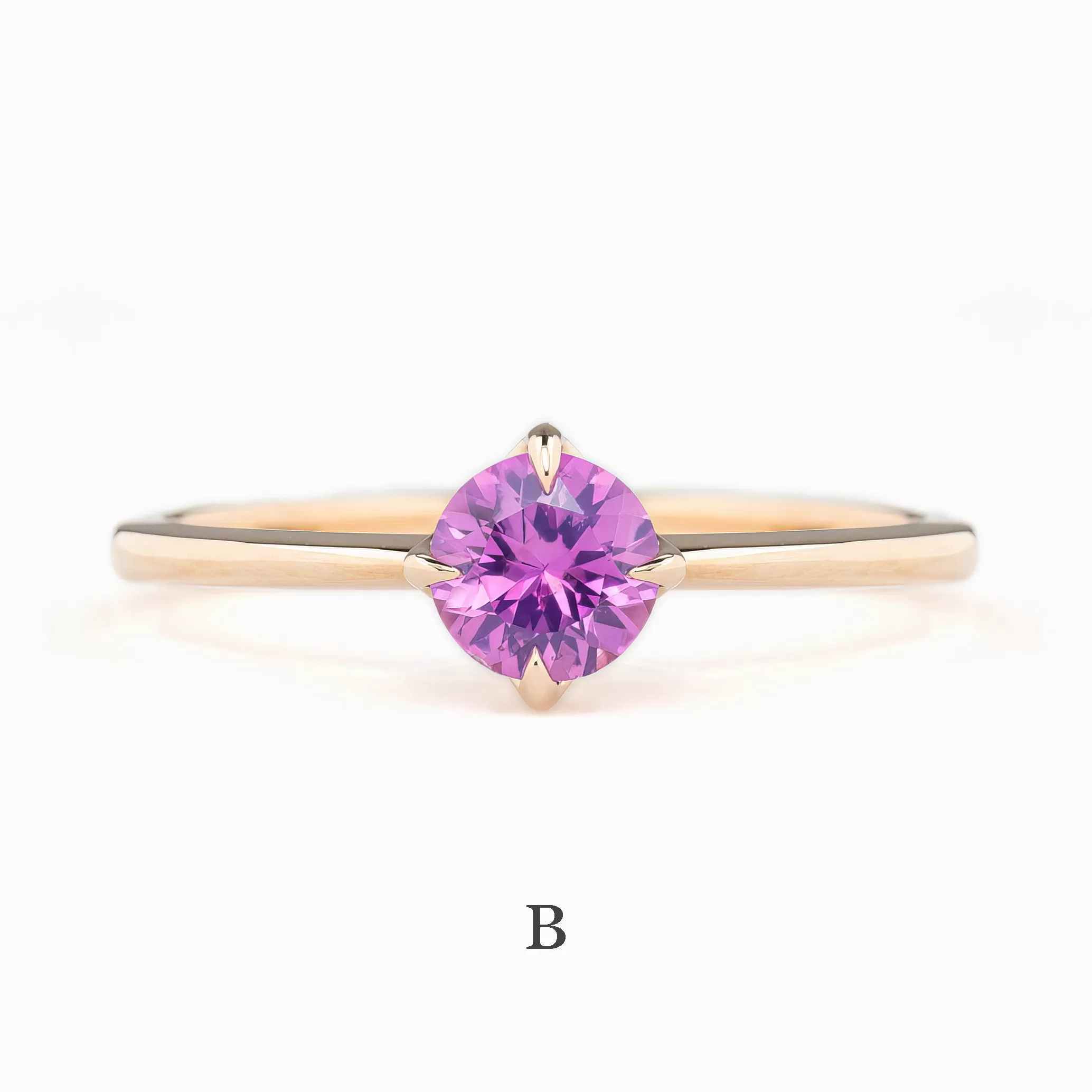 Alice Ring 5mm 0.60ct Umba Sapphire 14K Rose Gold