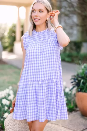 All That You Are Lavender Purple Gingham Dress