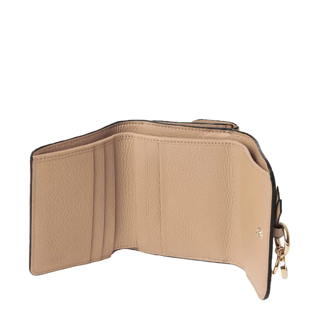 Alphabet Tri Fold Wallet, Light Tan