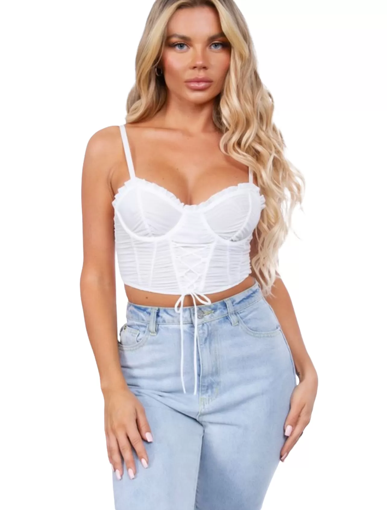 Annnn White Mesh Top