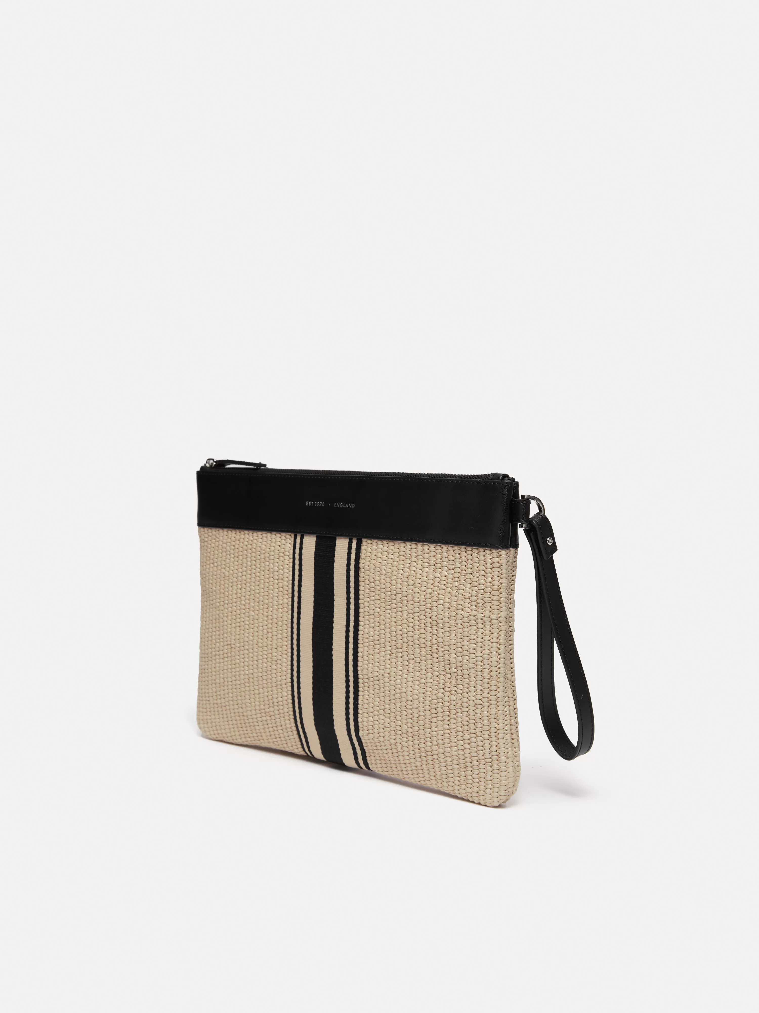 Athena Stripe Woven Pouch | Natural