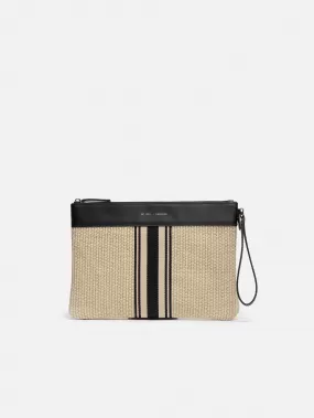 Athena Stripe Woven Pouch | Natural