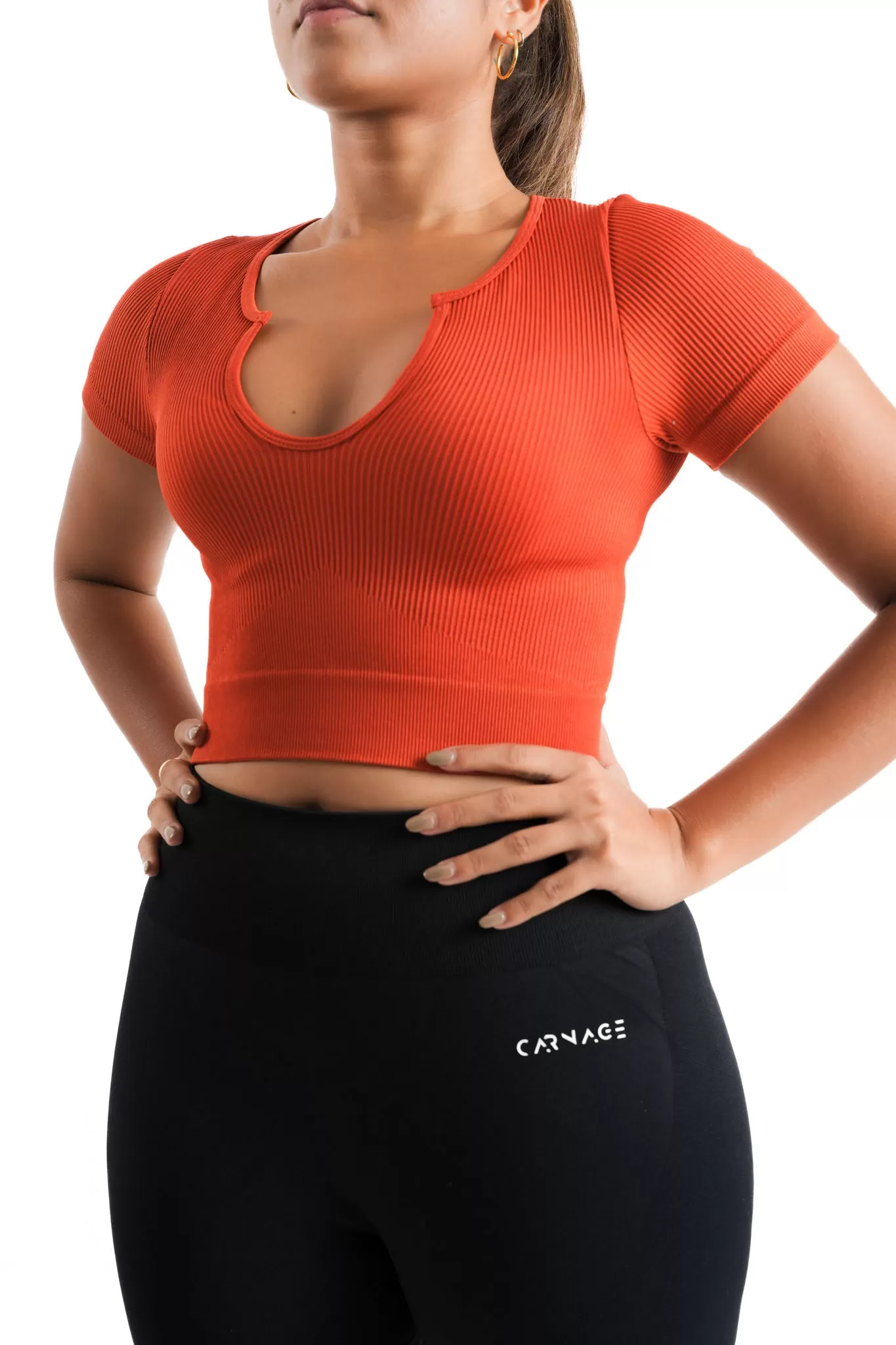 Athleisure V Neck Crop