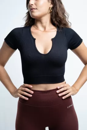 Athleisure V Neck Crop