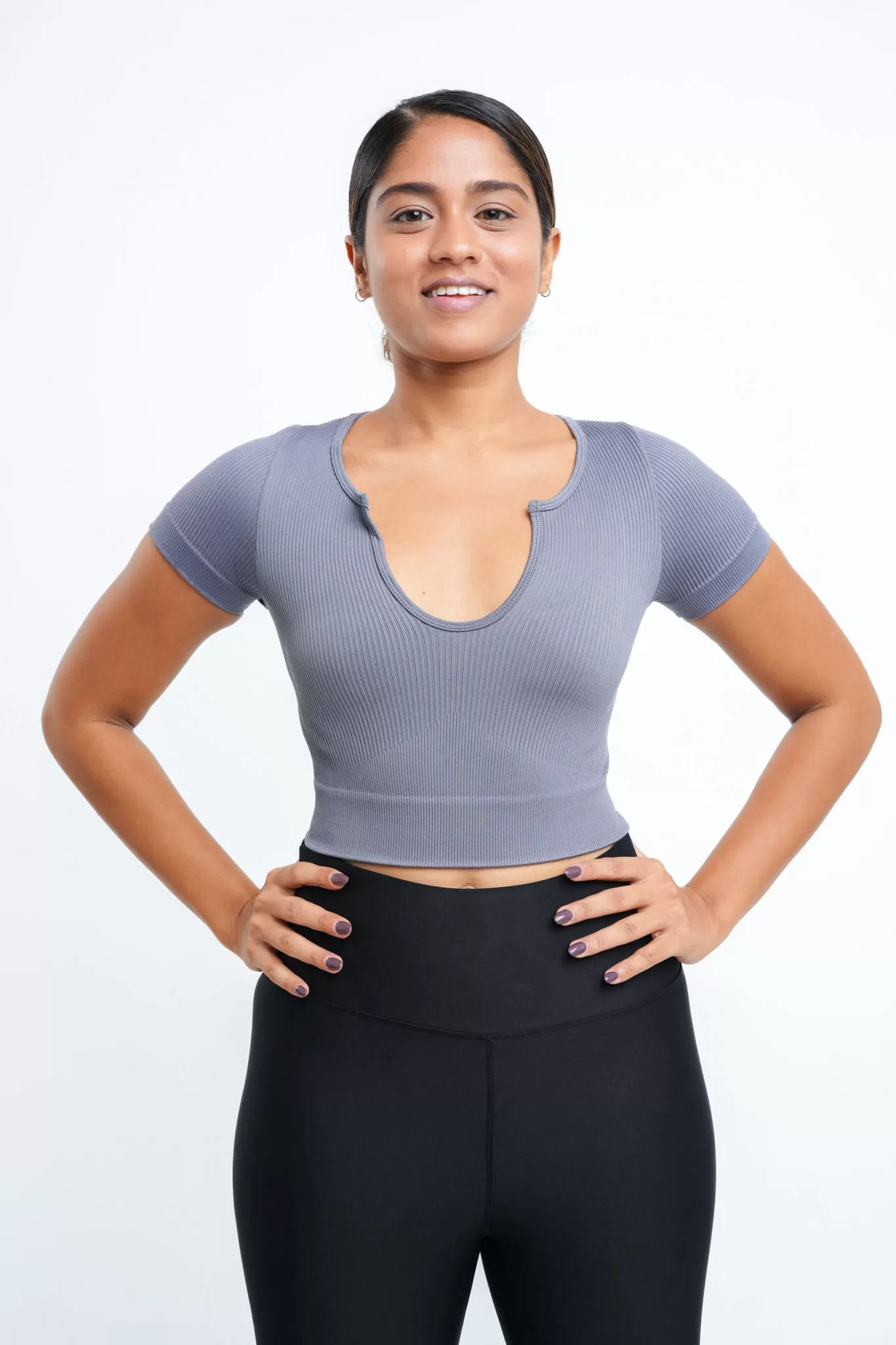 Athleisure V Neck Crop