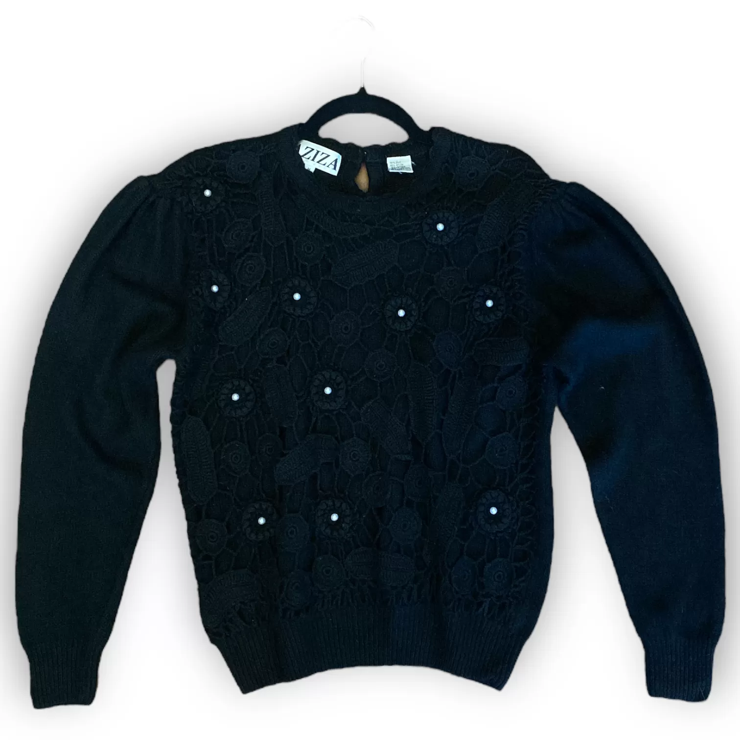 Aziza Pearl Black Sweater