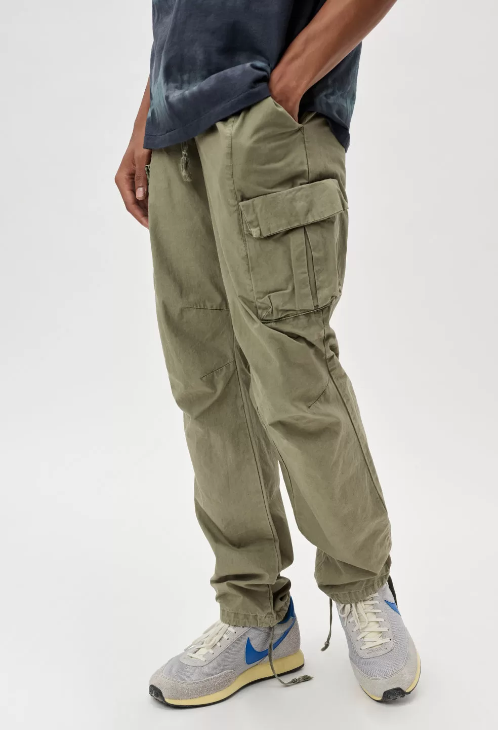 Back Sateen Cargo Pants / Olive