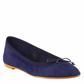 Ballerine leggere da donna color blu in camoscio sfoderate