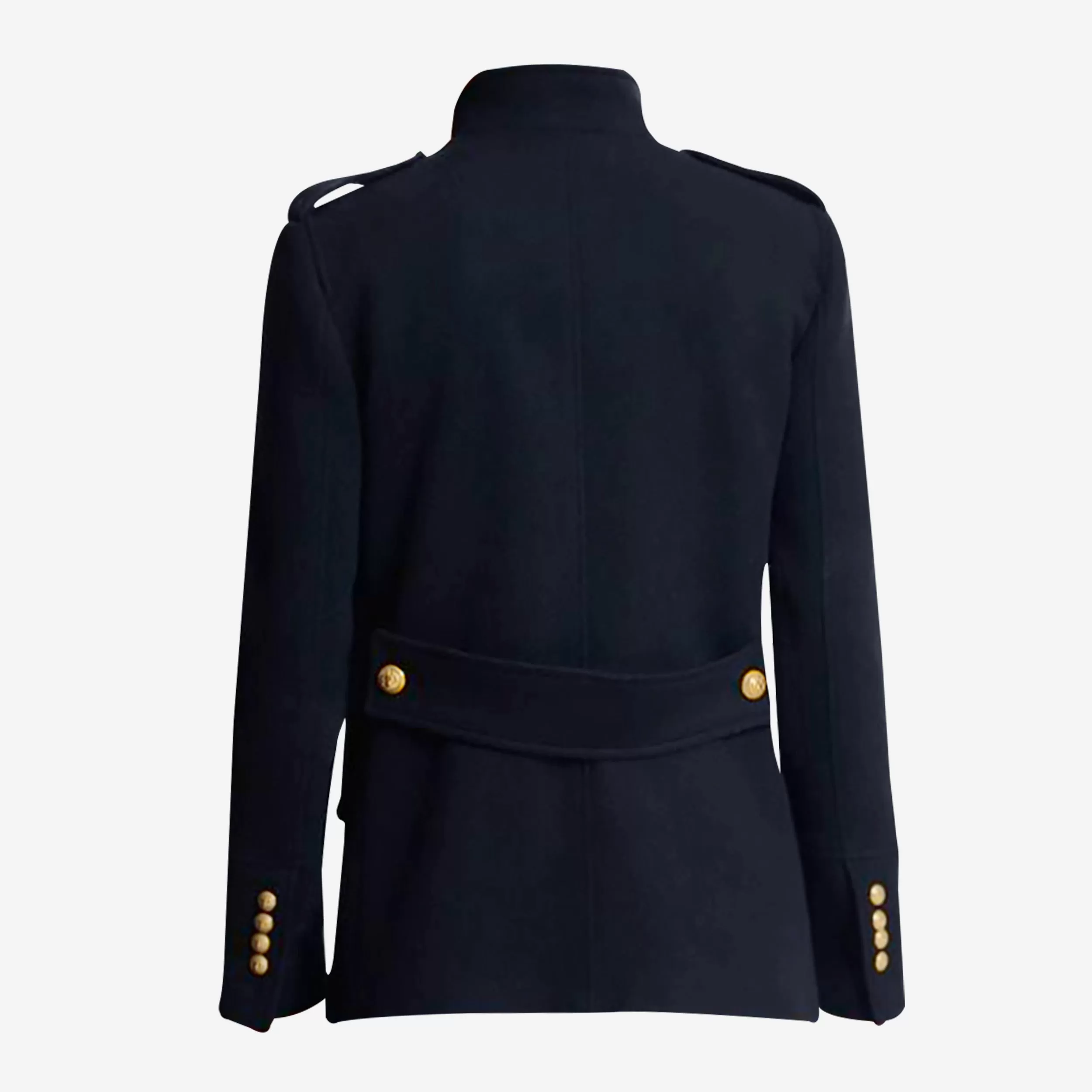 Balmain Double Breasted Wool Peacoat