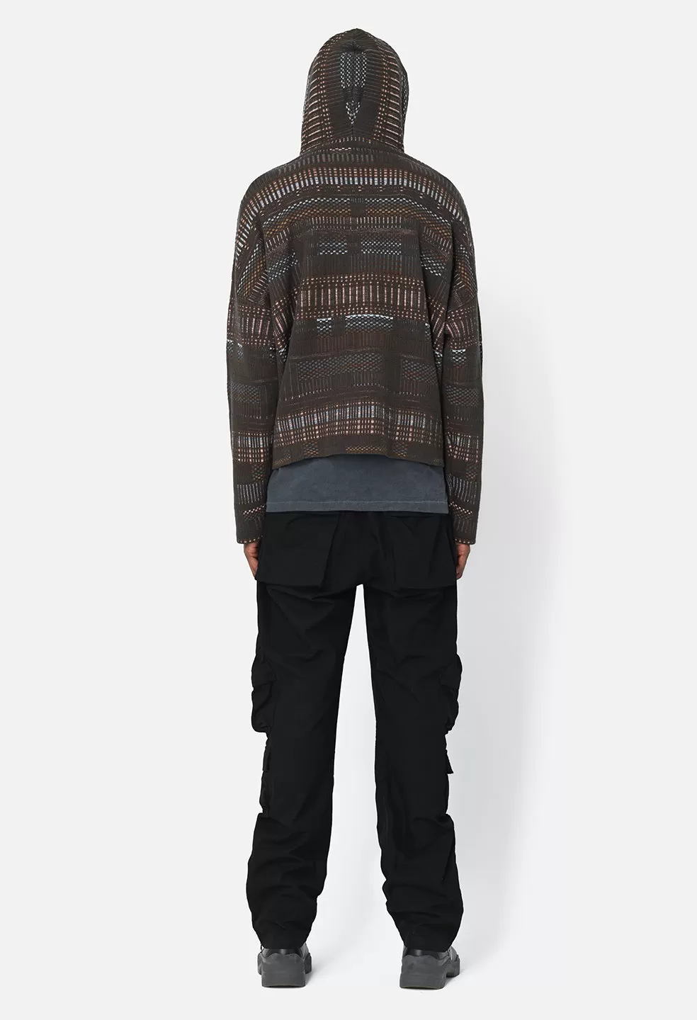 Bassett Knit Poncho / Charcoal X Multi