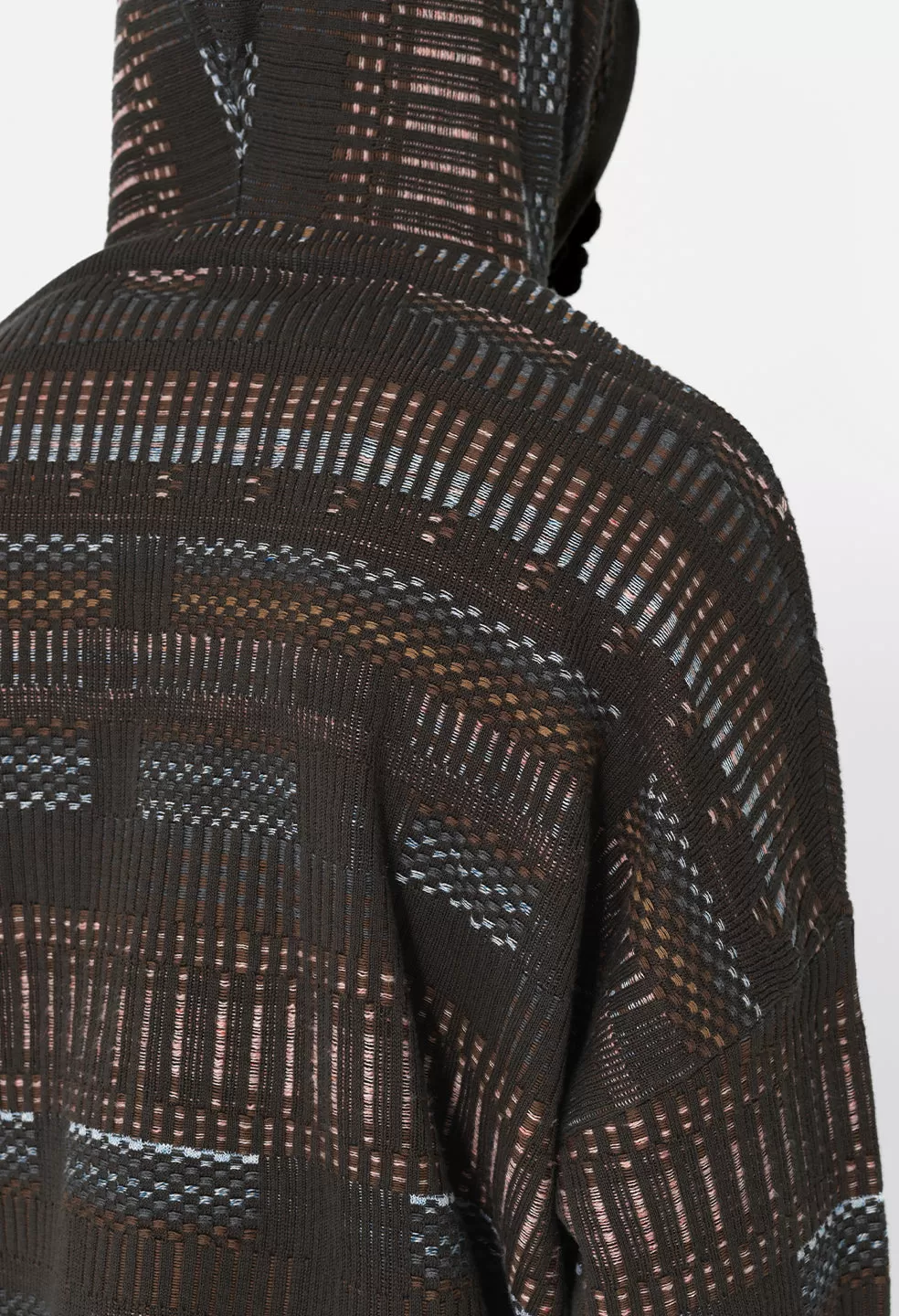 Bassett Knit Poncho / Charcoal X Multi