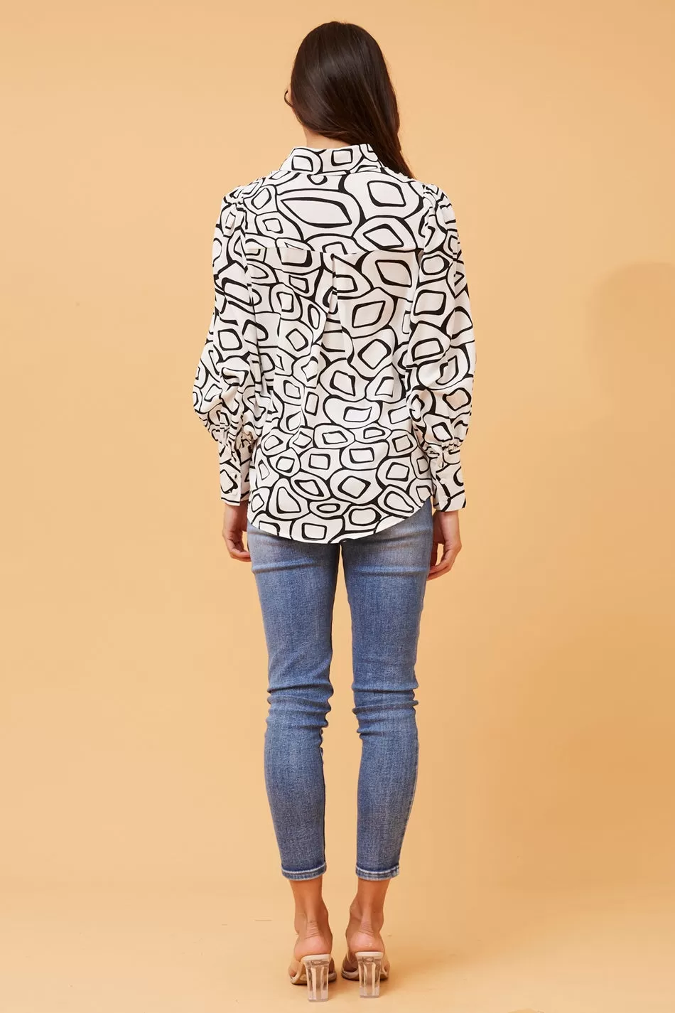 BELLE ABSTRACT PRINT SHIRT