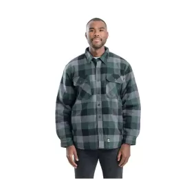 Berne Men's Flannel Shirt Jac - Plaid Green