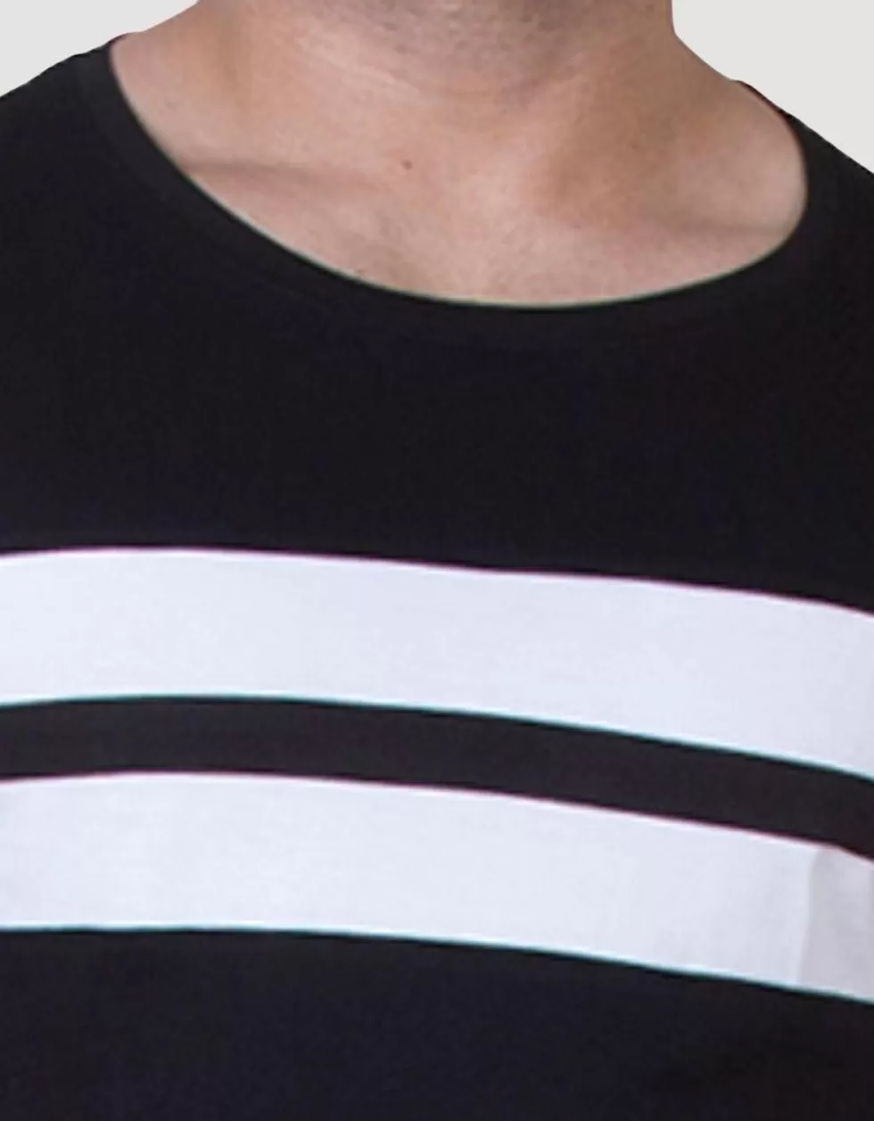 Black striped crew neck Tee