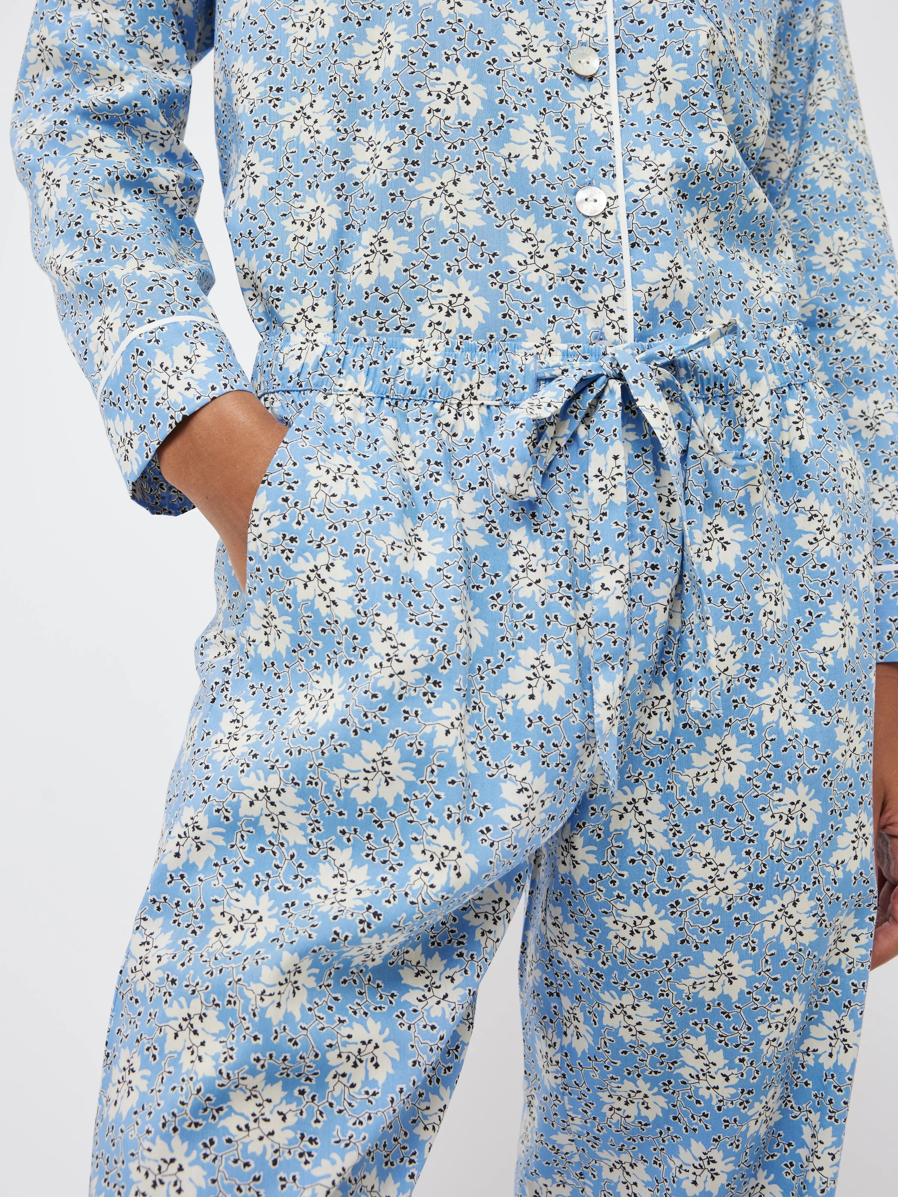 Block Leaf Pyjama | Blue