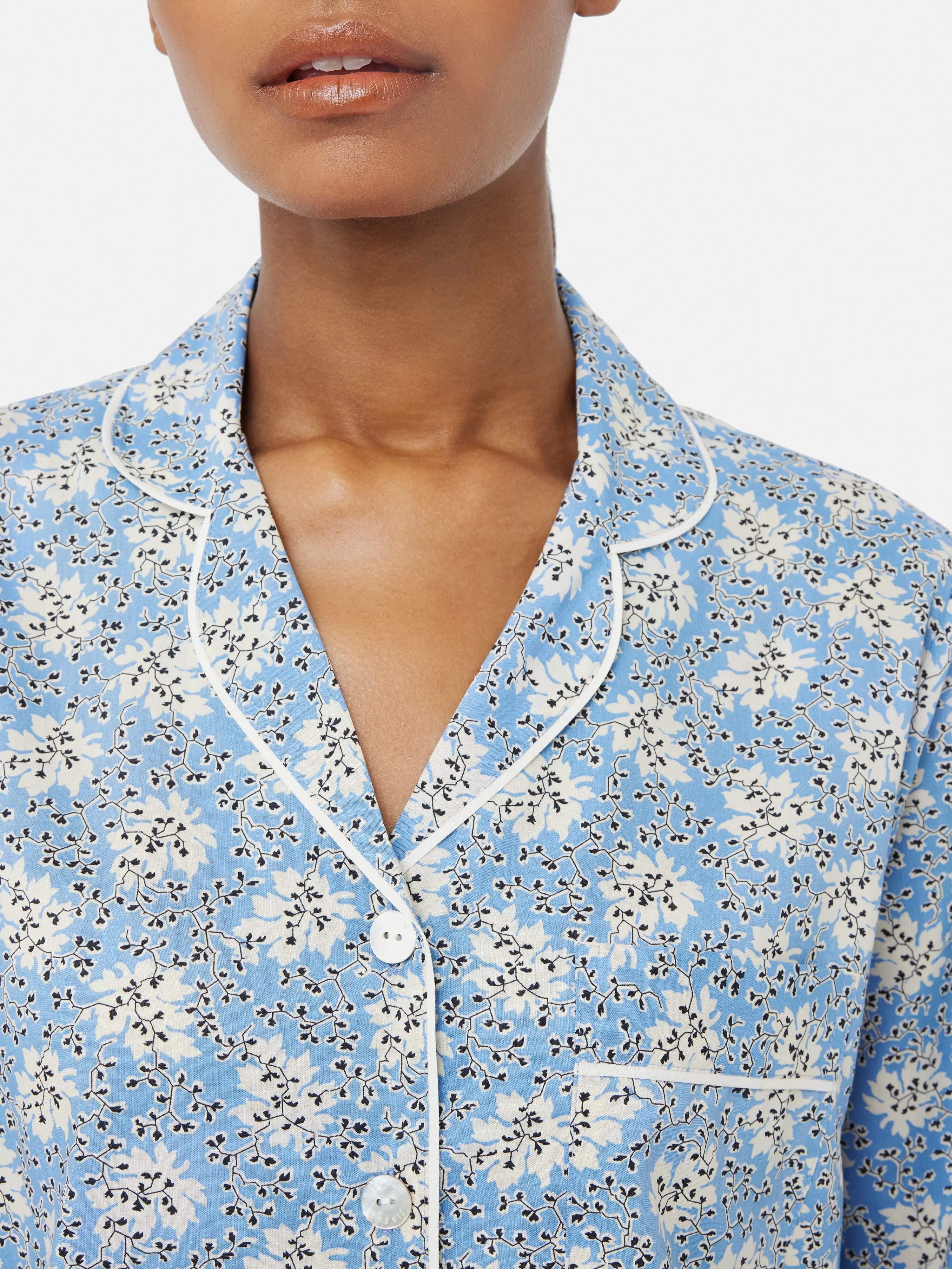 Block Leaf Pyjama | Blue