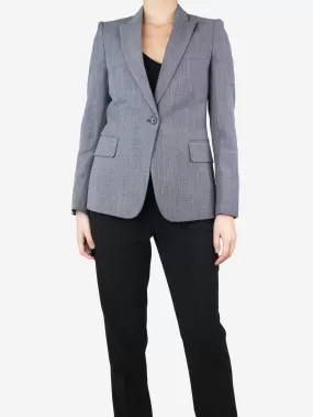 Blue wool single-buttoned blazer - size UK 8