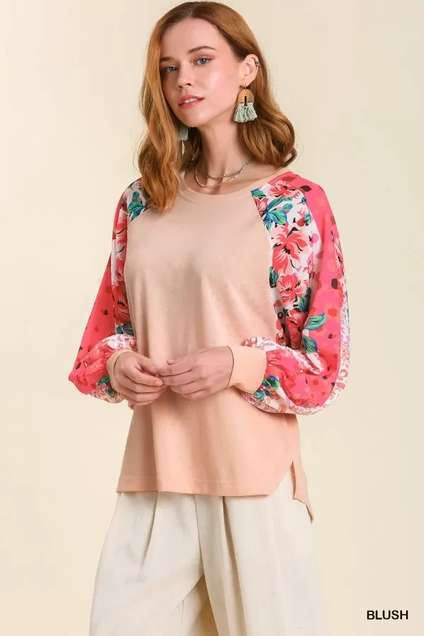 Blush Floral Mix Top