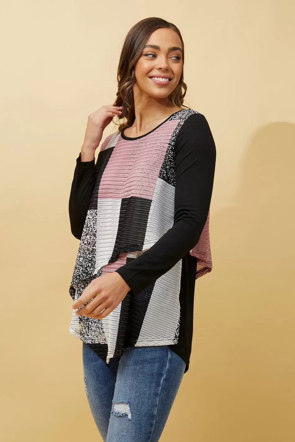 BOBBI DOUBLE LAYER COLOUR BLOCK TOP