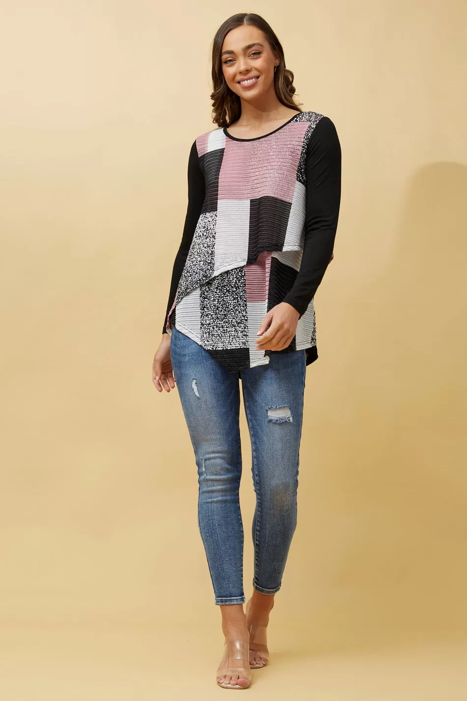 BOBBI DOUBLE LAYER COLOUR BLOCK TOP