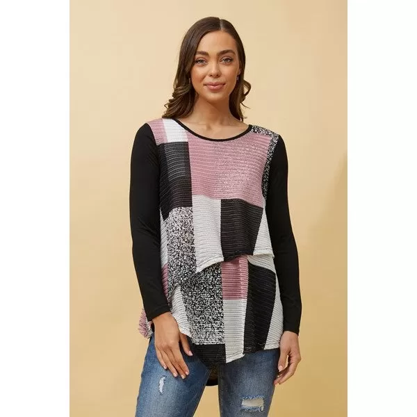 BOBBI DOUBLE LAYER COLOUR BLOCK TOP