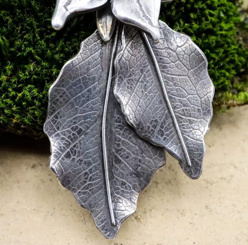 Borage Flower & Leaf Earrings