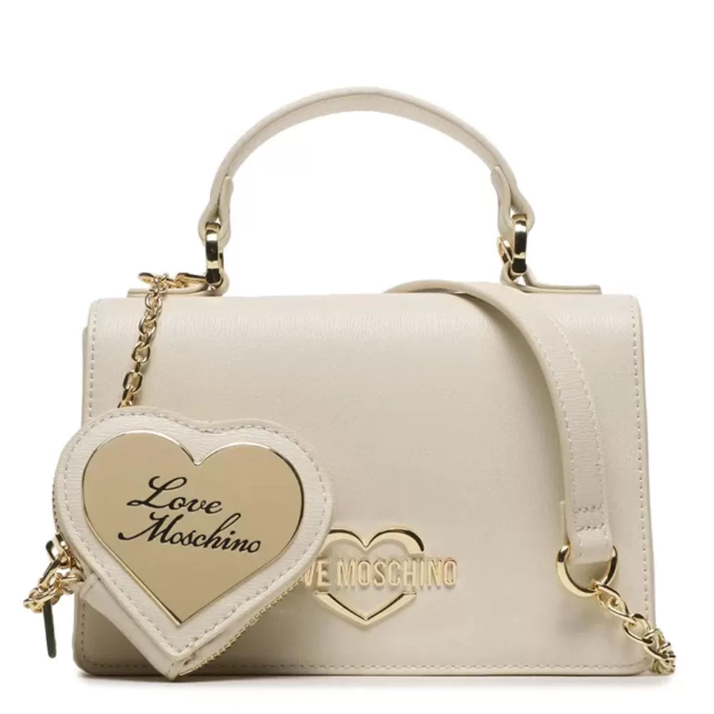 Borsa Donna a Mano con Micro Clutch LOVE MOSCHINO linea Hollies color Avorio