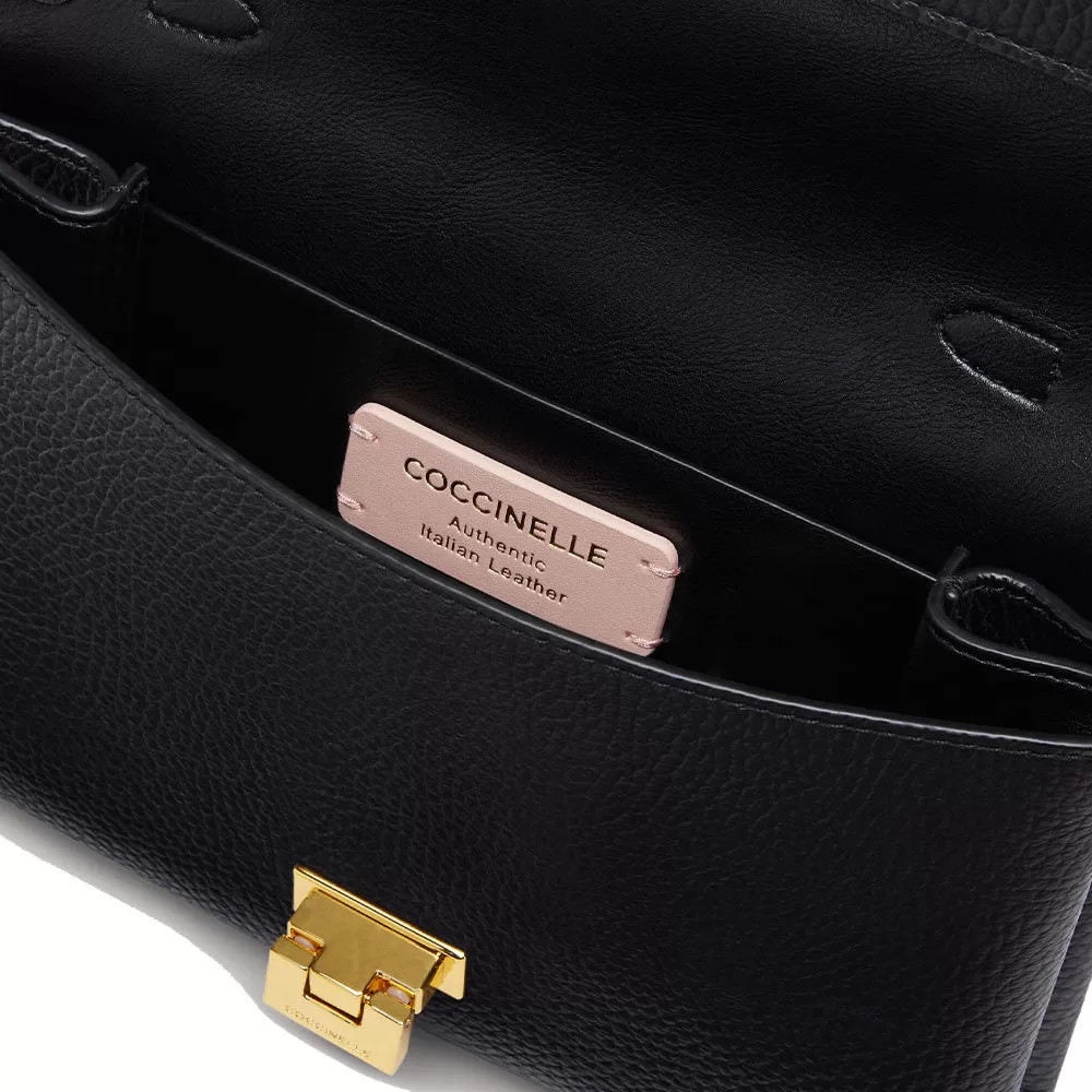 Borsa Donna a Mano con Tracolla COCCINELLE in Pelle Linea Arlettis Mini colore Nero