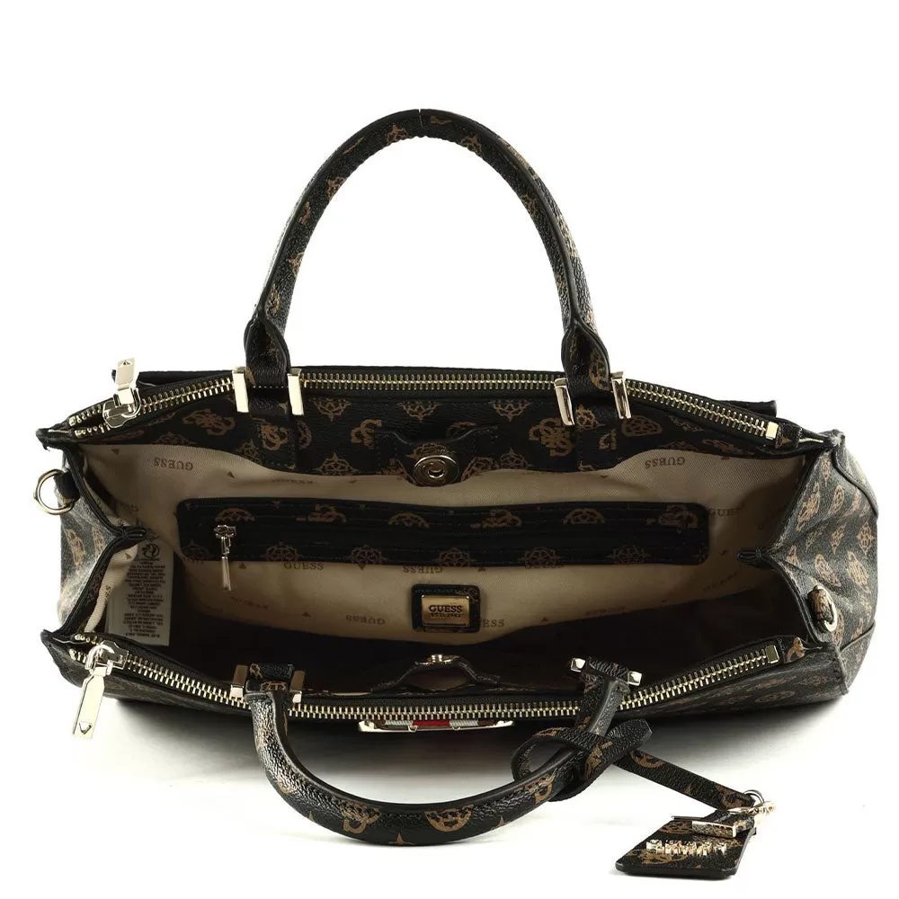 Borsa Donna a Mano GUESS Linea Nelka Colore Mocha Logo