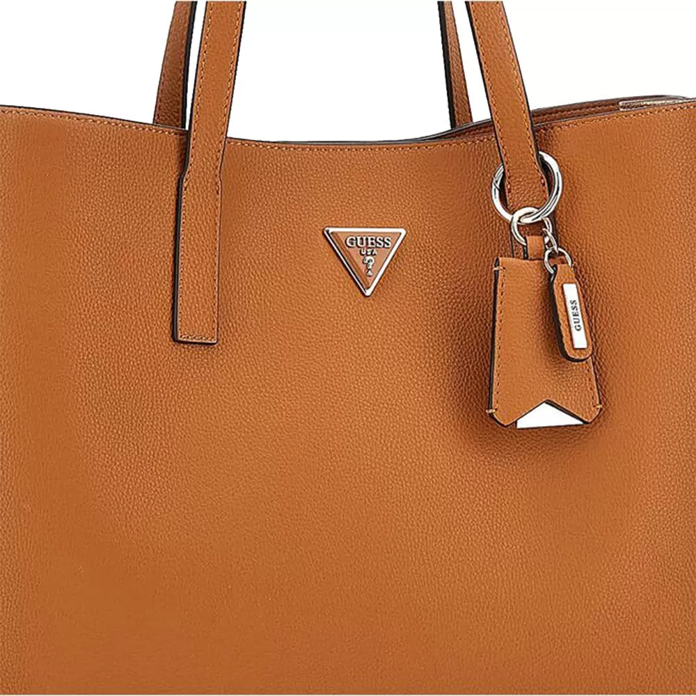 Borsa Donna a Spalla Shopper GUESS Linea Meridian colore Cognac