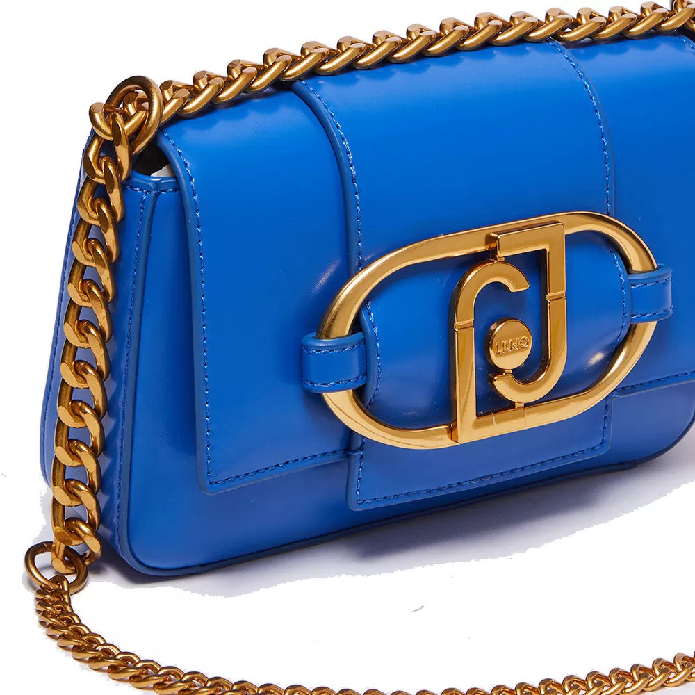 Borsa Donna a Tracolla LIU JO Ecosostenibile Blu Elettrico con Maxi Logo