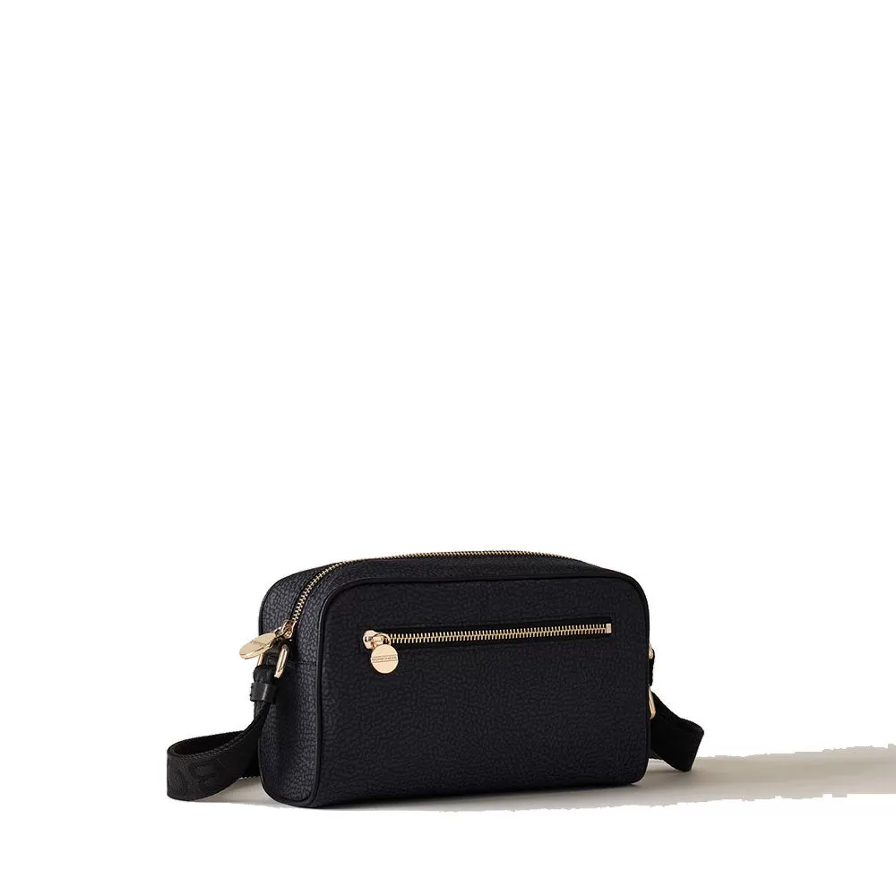 Borsa Donna a Tracolla Small BORBONESE linea Eco Line in Nylon OP Dark Black