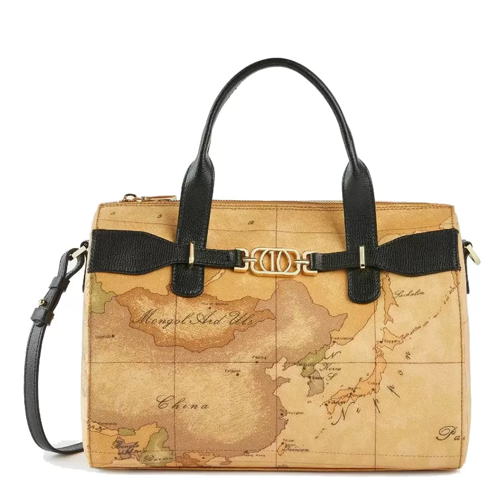 Borsa Donna Bauletto 1A Classe Alviero Martini linea Geo Destiny stampa Geo Classic e Nero GZ03