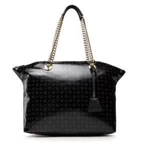 Borsa Donna Shopping a Spalla POLLINI Linea Heritage Coated Canvas Nero