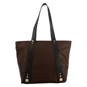 Borsa Donna Shopping BORBONESE linea Road Medium in Nylon OP Testa Moro e Pelle Nera