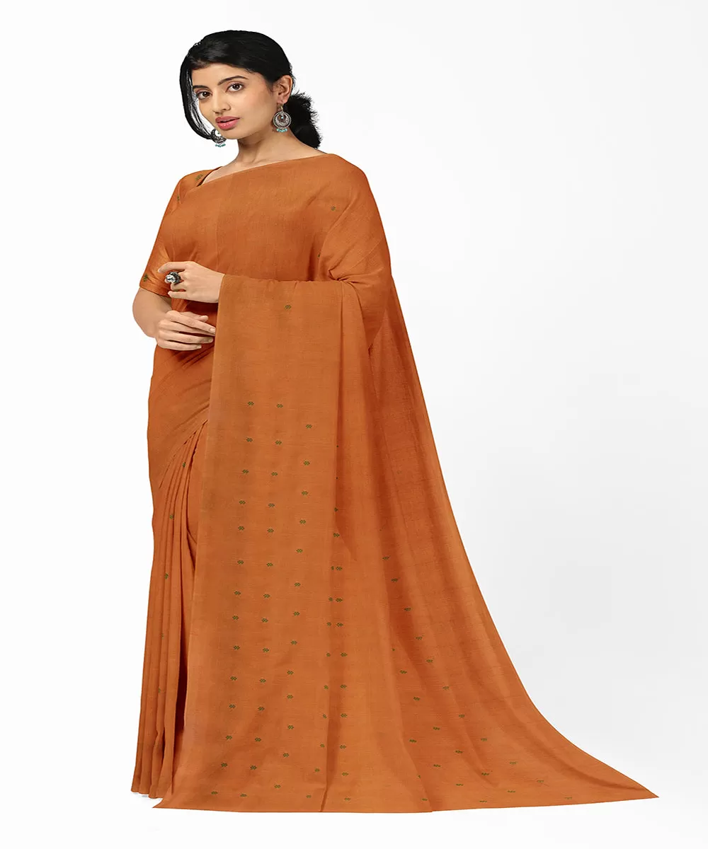 Brown butta rajahmundry handwoven cotton saree