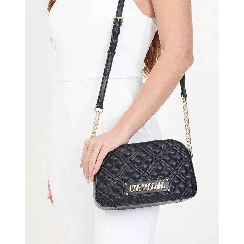 Camera Case con Tracolla LOVE MOSCHINO linea Shiny Quilted Nero