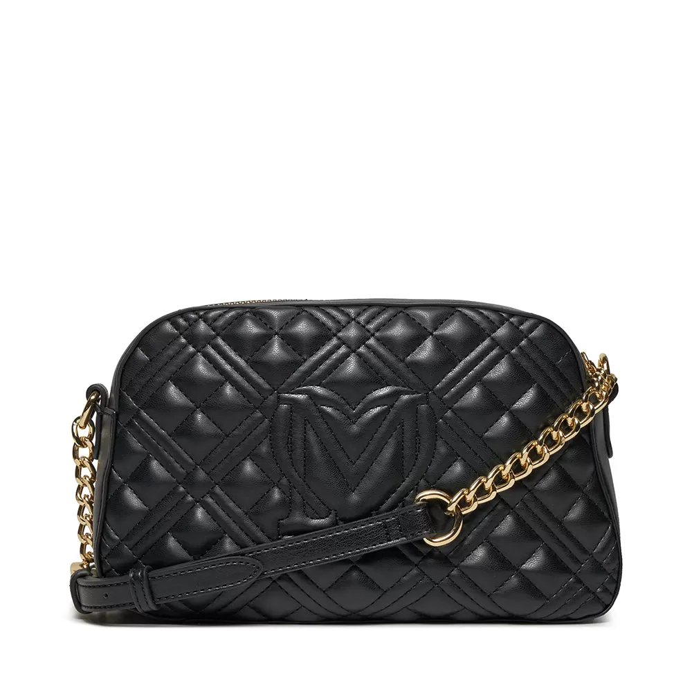 Camera Case con Tracolla LOVE MOSCHINO linea Shiny Quilted Nero